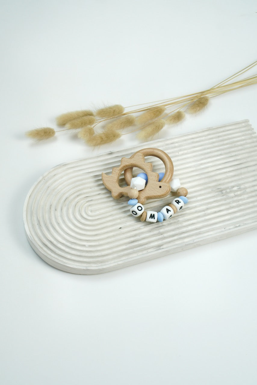 Personalized Teething Ring - Blue