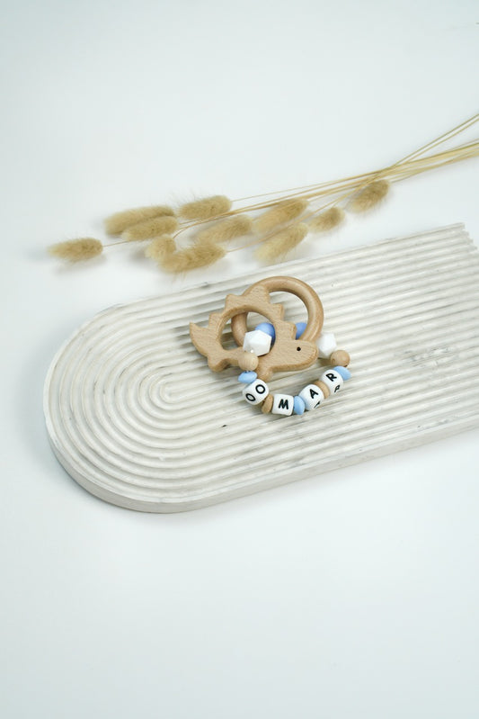 Personalized Teething Ring - Blue