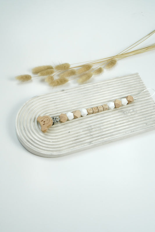 Personalized Pacifier Clip - Neutral Hex