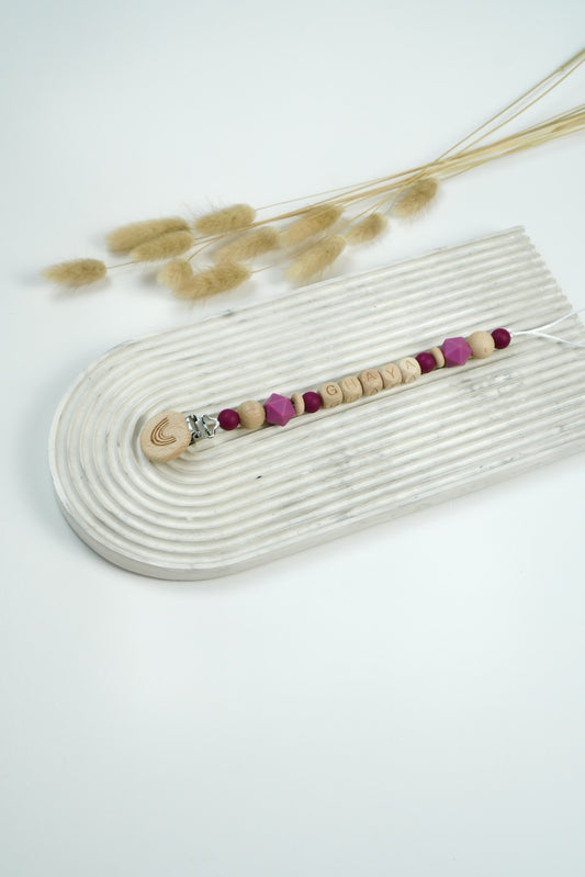 Personalized Pacifier Clip - Maroon