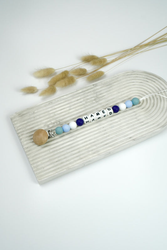 Personalized Pacifier Clip - Gradient Blue
