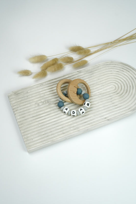 Personalized Teething Ring - Grey