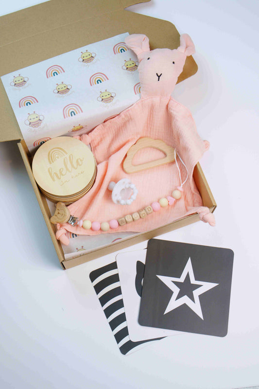 Newborn Gift Box - Beige & Pink