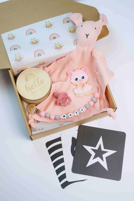 Newborn Gift Box - Pink & Grey
