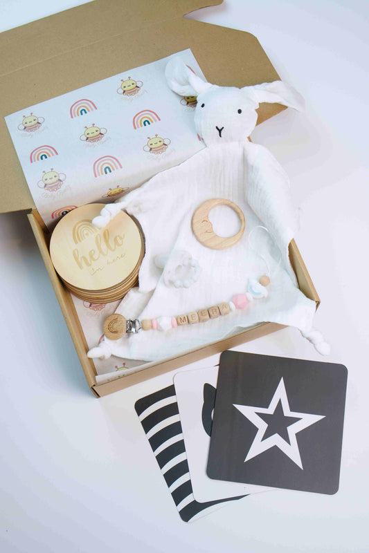 Newborn Gift Box - Pink Wood