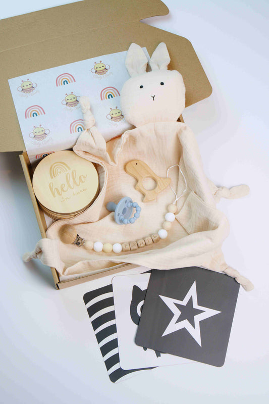Newborn Gift Box - Beige & White