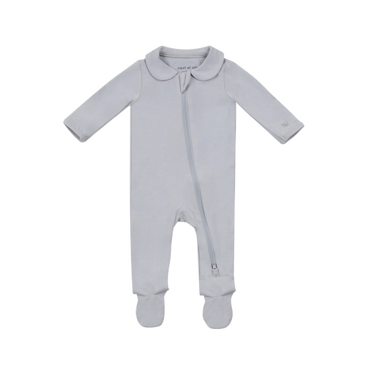 Elliot Collared Zippy Onesie Grey