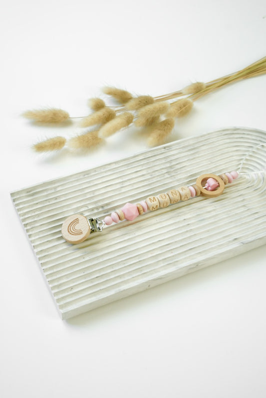 Personalized Pacifier Clip - Pink