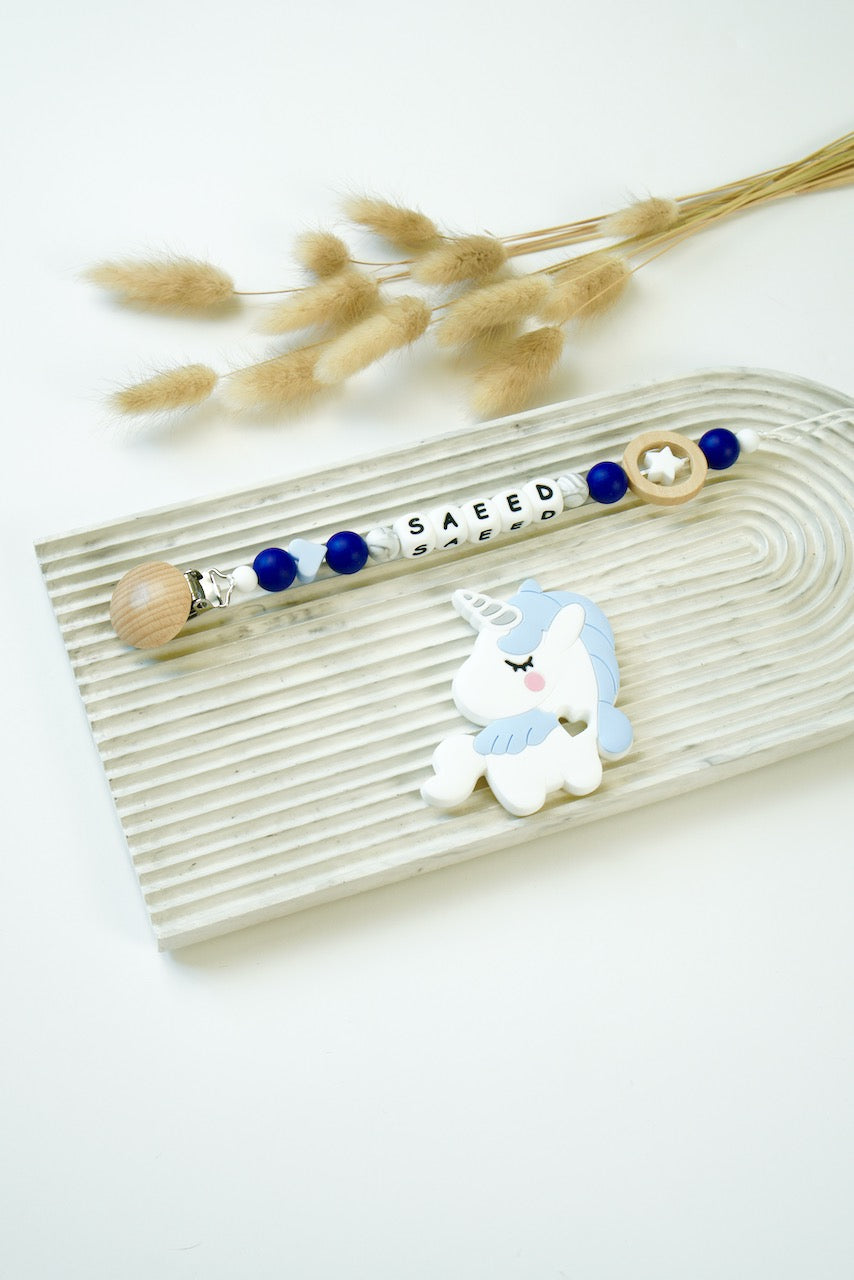 Personalized Pacifier Clip - Navy Blue