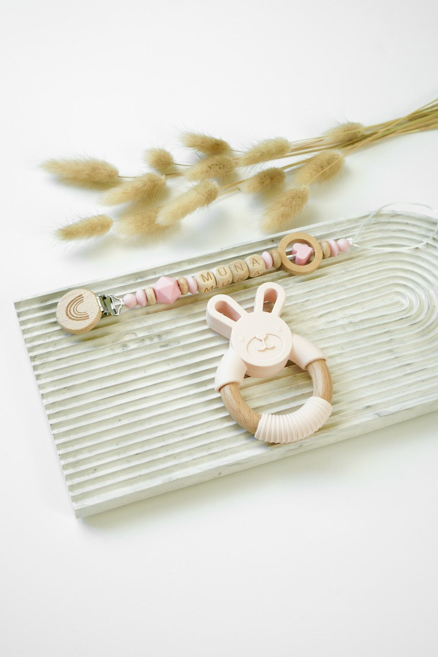 Personalized Pacifier Clip - Pink