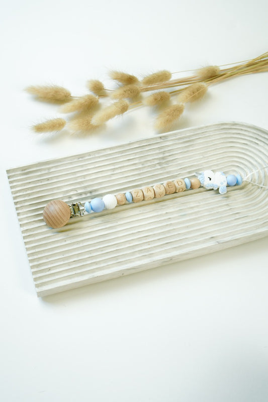 Personalized Pacifier Clip - Blue Unicorn