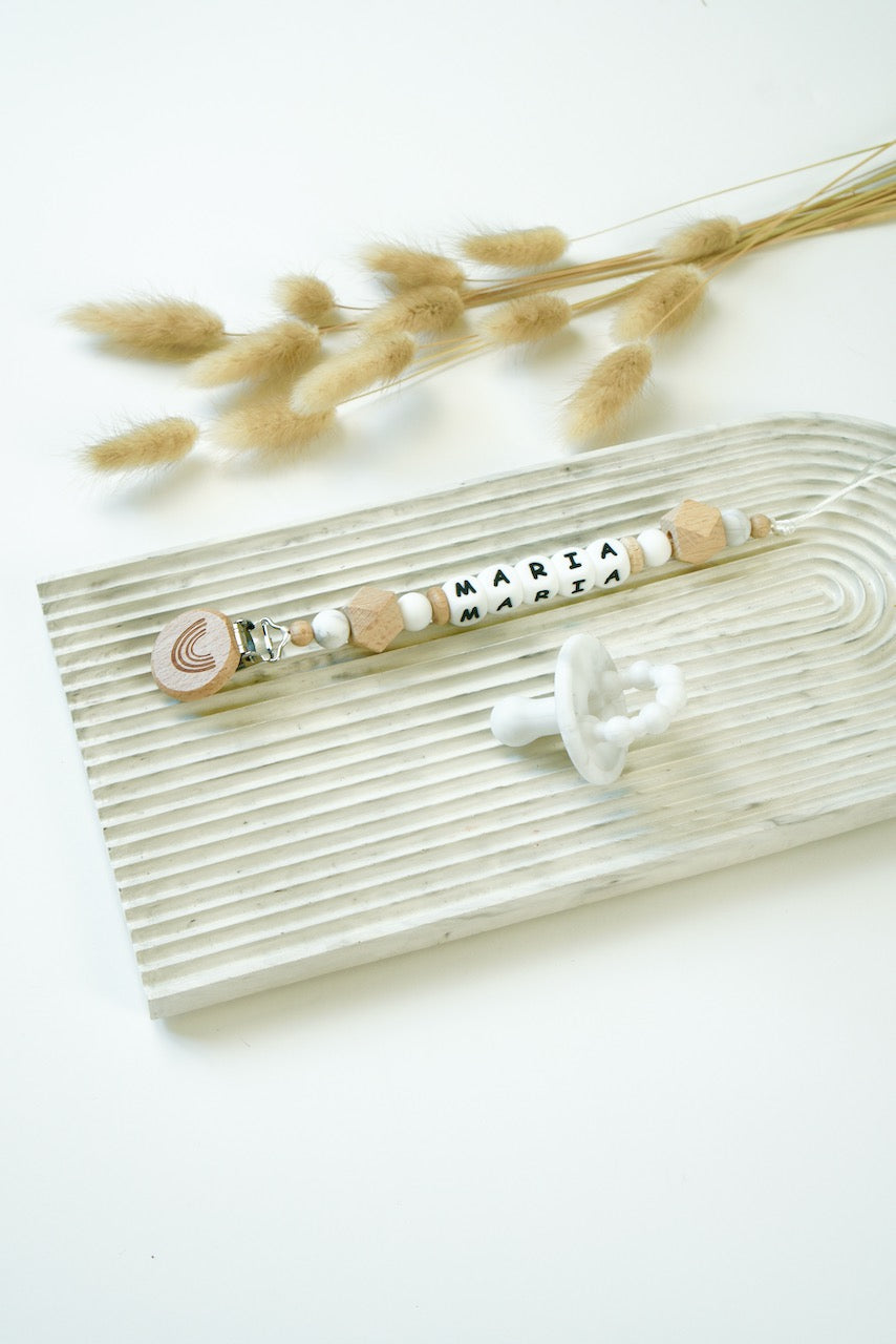 Personalized Pacifier Clip - Neutral