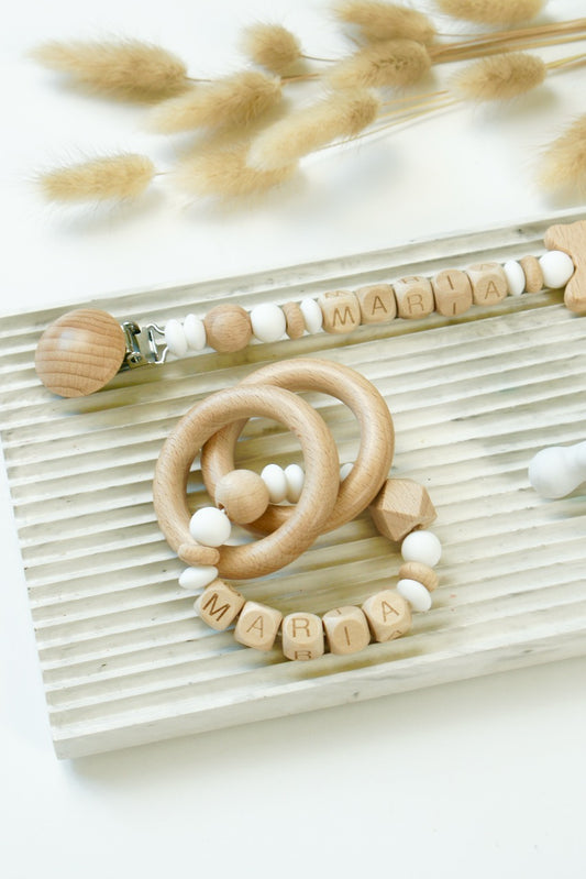Personalized Rattle Ring - Neutral