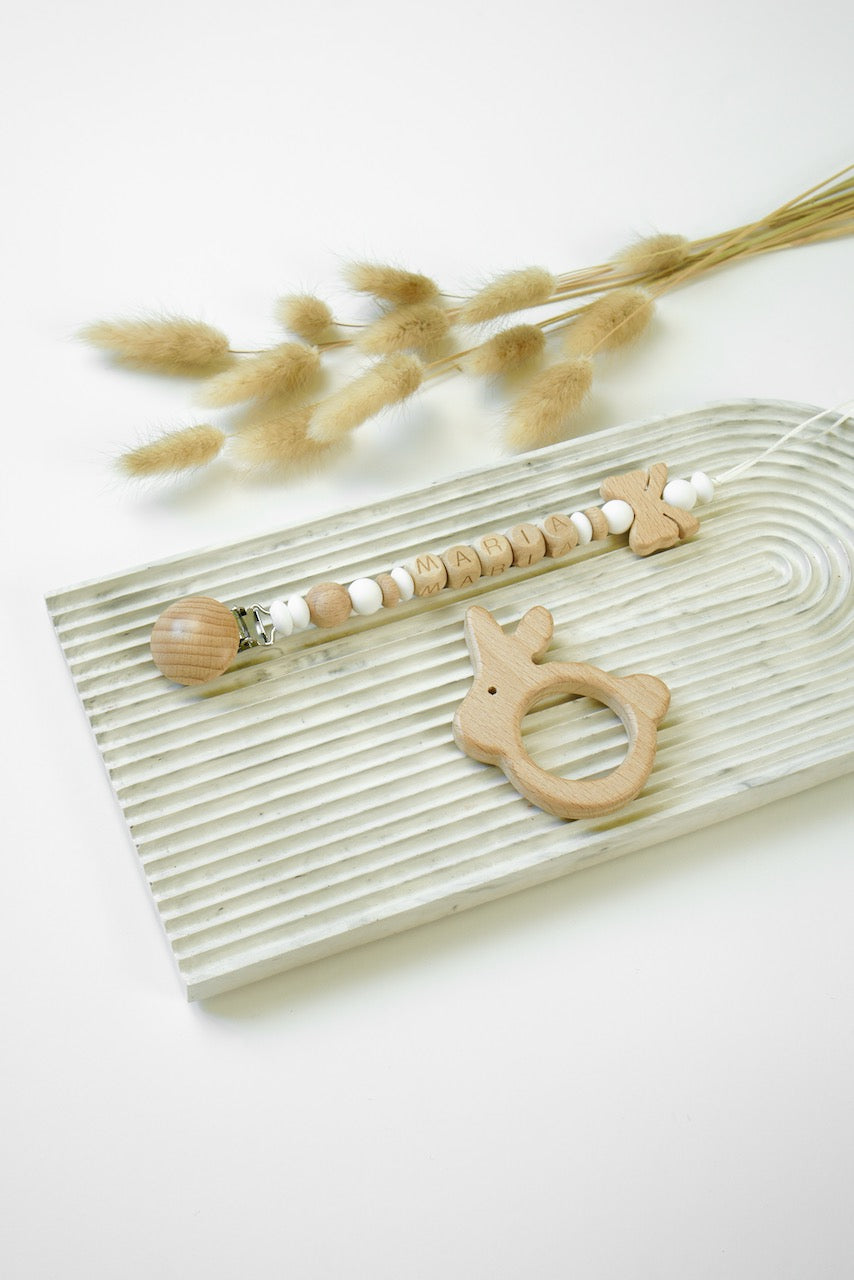 Personalized Pacifier Clip - Neutral 1