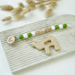 Personalized Pacifier Clip - Green & White